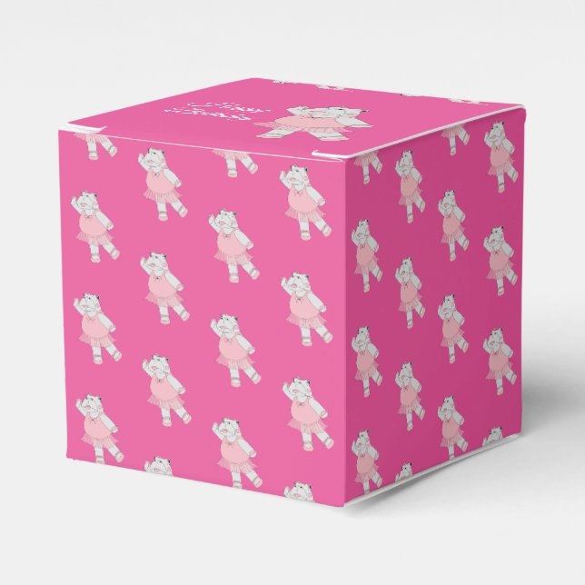 illusima Ballet Hippo Pink Birthday Gift Box/ Favour Box (Front Side)