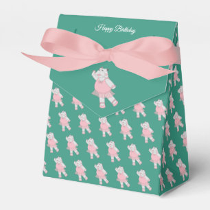 illusima Ballet Hippo Teal Birthday Gift Box/ Favour Box
