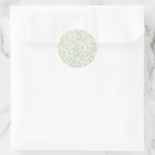 illusima Blue, Green, Brown Confetti Party Classic Round Sticker