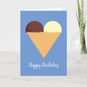 illusima Choc Banana Ice-Cream Blue Birthday Card