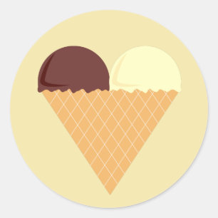 illusima Chocolate Banana Ice-cream Cream Classic Round Sticker