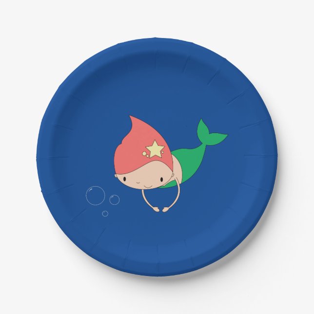 illusima Cotton Candy Mermaid Paper Plate (Front)