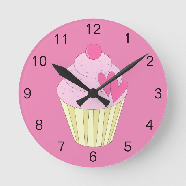 illusima Decorated Cupcake Round Clock (Front)