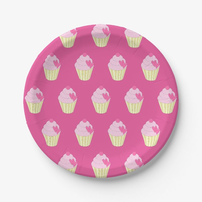 illusima Decorated Cupcakes Paper Plate (Front)