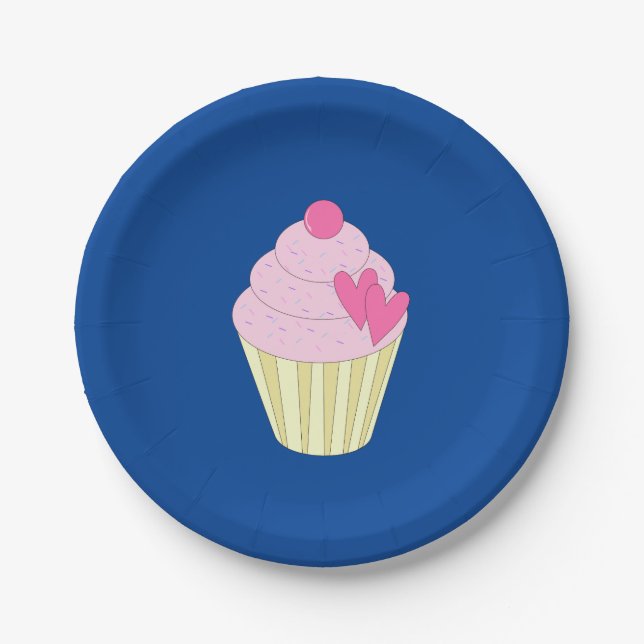 illusima Decorated Cupcakes Paper Plate (Front)