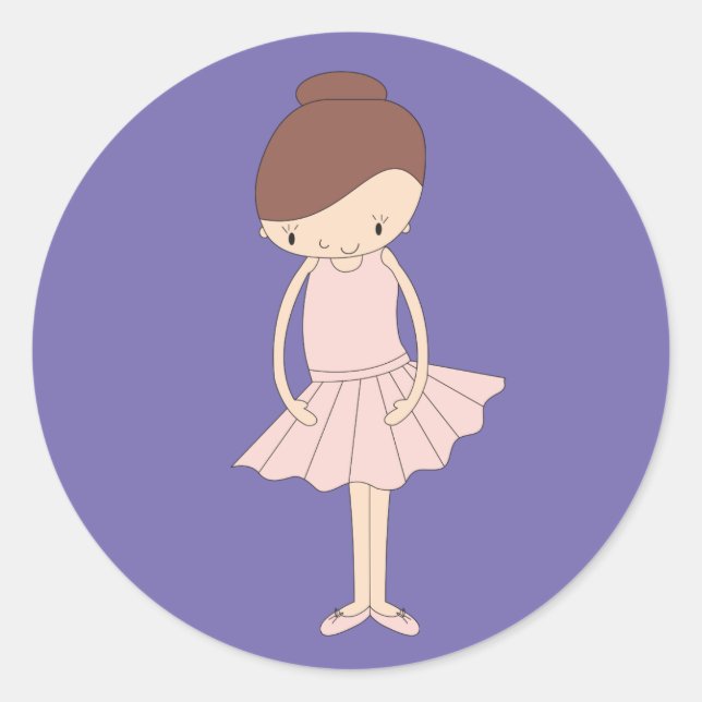 illusima Isabella Ballerina Purple Classic Round Sticker (Front)