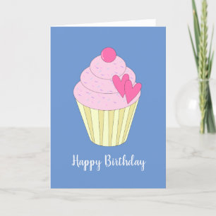 illusima Love Heart Cupcake Blue Card