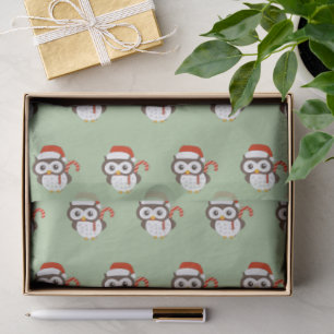 illusima Mr Owl Christmas Light Green Tissue Paper