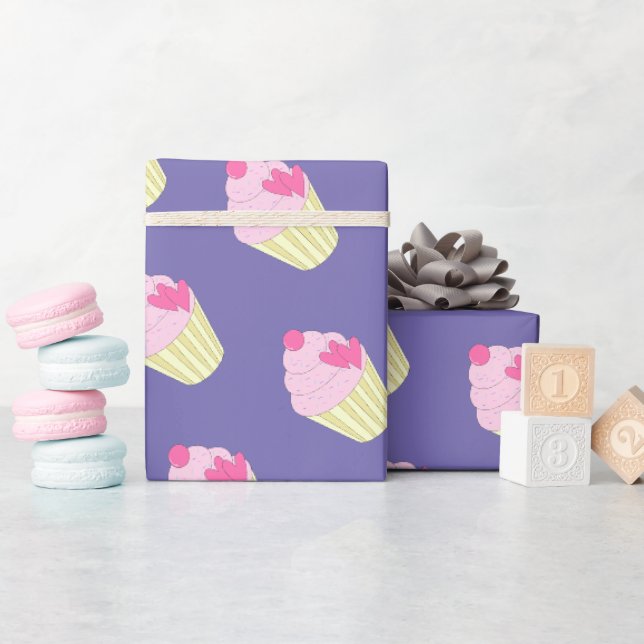 illusima Purple Gift Wrapping Paper (Baby Shower)