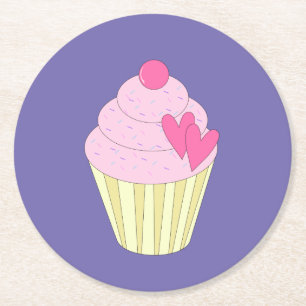 illusima Purple Round Paper Coaster