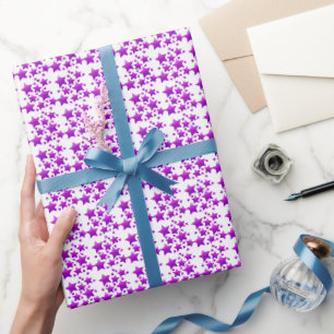 illusima Purple Stars Party Wrapping Paper