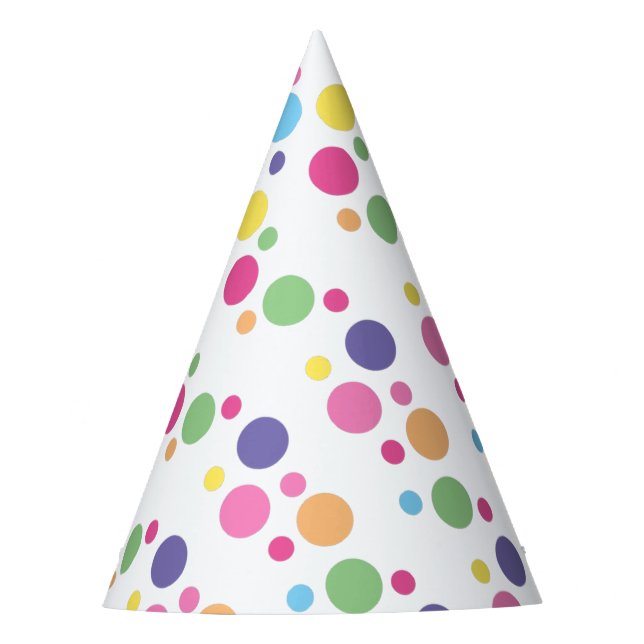 illusima Rainbow Dots and Spots Diagonal Party Hat (Front)