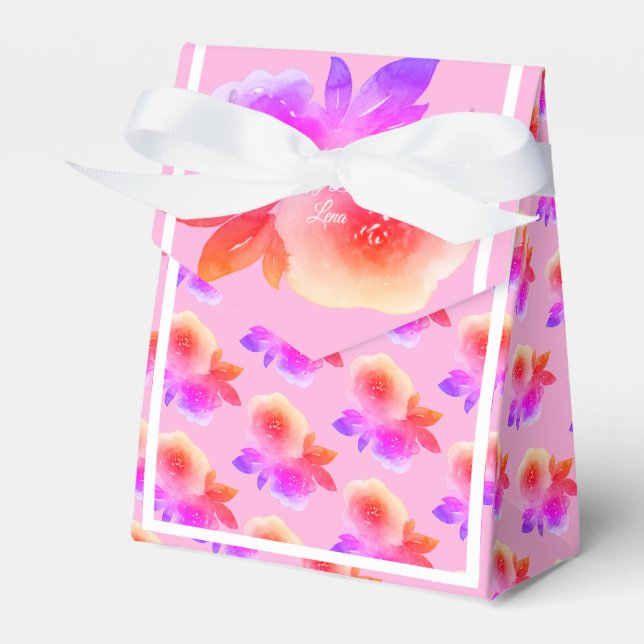 illusima Rainbow Flower Pattern Birthday Gift/ Favour Box (Front Side)