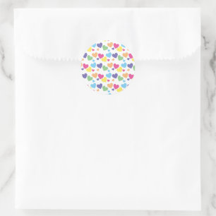illusima Rainbow Love Hearts Party Classic Round Sticker