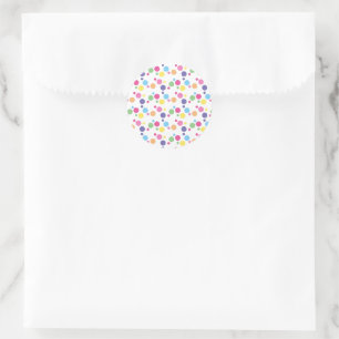 illusima Rainbow Spots and Dots Party Classic Round Sticker