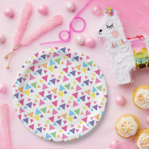 illusima Rainbow Triangles Party Paper Plate
