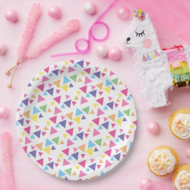illusima Rainbow Triangles Party Paper Plate (Party)