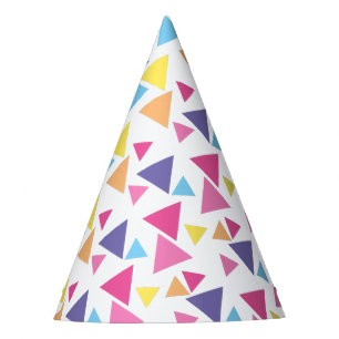illusima Rainbow Triangles White Diagonal Party Hat