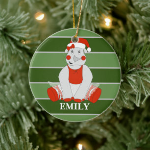 illusima Rhino Personalised Christmas Ceramic Tree Decoration
