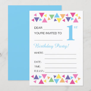 illusima Triangles, Blue Back, 1st Party Invitation