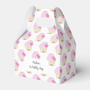 illusima Yummy Pink Frosting Cupcakes 1st Birthday Favour Box