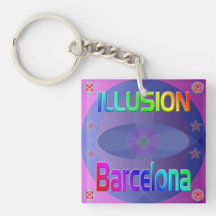 "ILLUSION Barcelona" Keychain! Key Ring