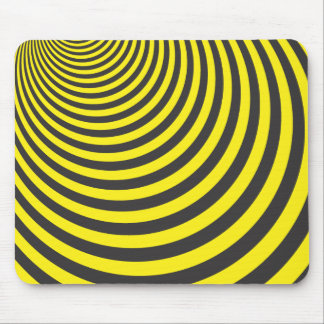 illusion in black and yellow mouse mat