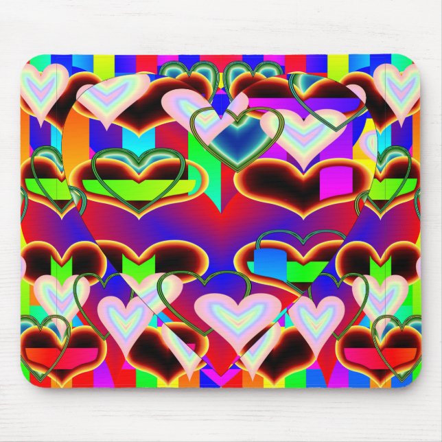 Illusion of the Hearts by Kenneth Yoncich Mouse Mat (Front)