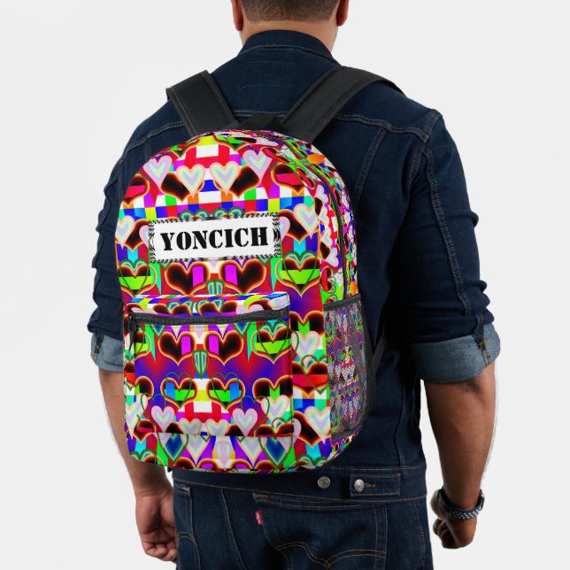 Illusion of the Hearts by Kenneth Yoncich Printed Backpack (Insitu (Model))
