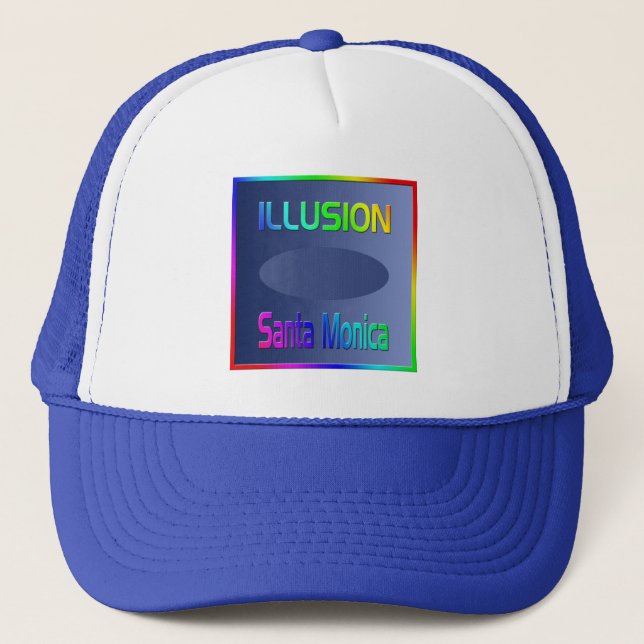 "ILLUSION Santa Monica" Hat! Trucker Hat (Front)