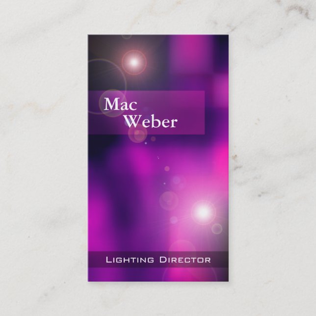 Illusions - Lighting Director Tech Lighting Design Business Card (Front)