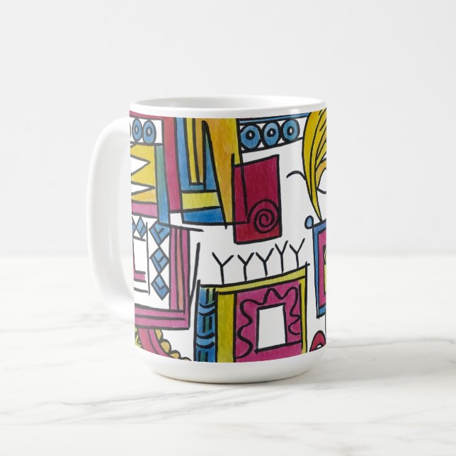 Illusory-Whimsical Modern Watercolor Art Coffee Mug (Front Left)