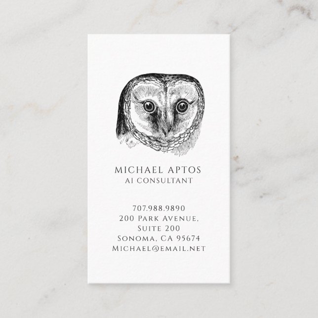 Illustrated AI Consultant Business Card (Front)