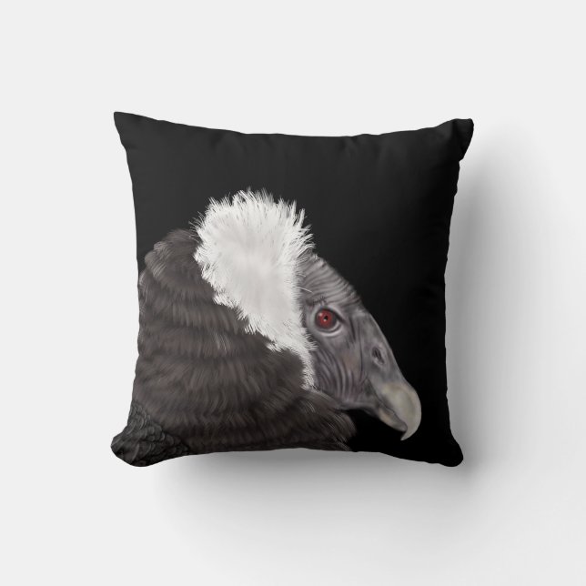 Illustrated Andean Condor Cushion (Front)