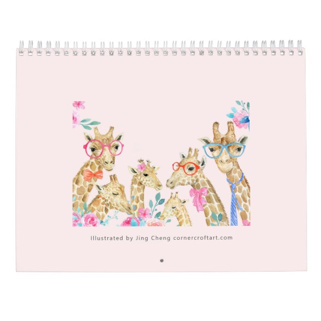 Illustrated Animal Family Calendar (Back)