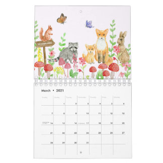 Illustrated Animal Family Calendar