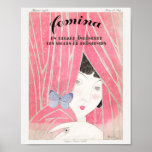 Illustrated art Deco Vintage French Magazine Cover Poster<br><div class="desc">The Fashion Magazine as Temptress,  Femina (1928). Original from The Rijksmuseum. Digitally enhanced.</div>