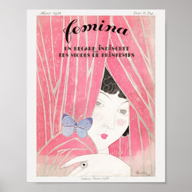 Illustrated art Deco Vintage French Magazine Cover Poster (Front)