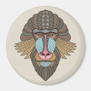 illustrated Baboon Magnet