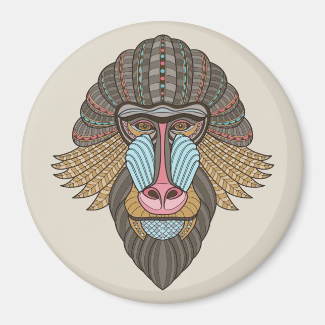 illustrated Baboon Magnet (Front)