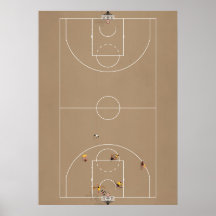 Illustrated Basketball Court from above