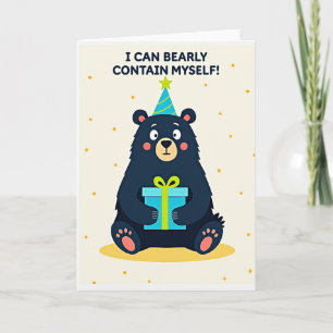 Illustrated Bear Birthday Card