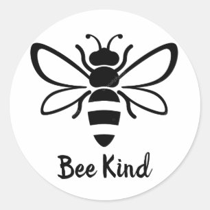 Illustrated bee classic round sticker