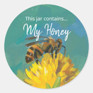 Illustrated Bee Honey Canning Jar Label