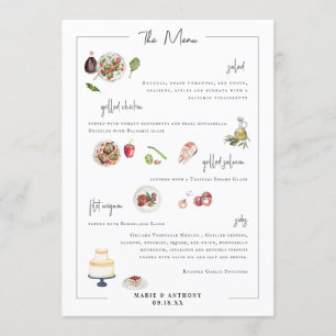 Illustrated Bespoke   Wedding Menu