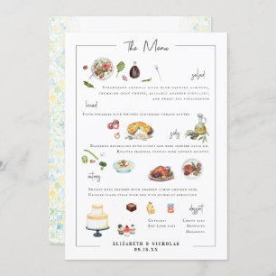 Illustrated Bespoke   Wedding Menu