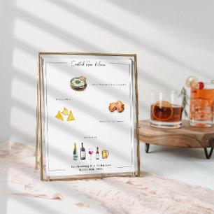 Illustrated Bespoke   Wedding Menu Poster