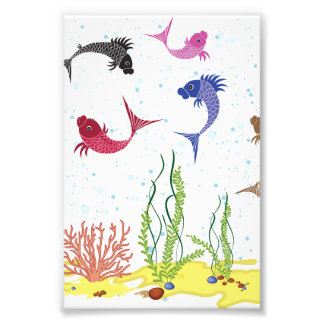 Illustrated Beta Fish Photo Print