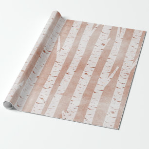 Illustrated Birch Trees Wrapping Paper