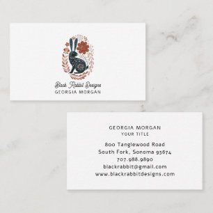 Illustrated Black Rabbit Business Card